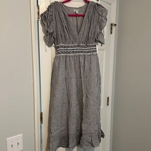 Max Studio Black and White Midi Dress